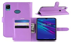 Étui en cuir de portefeuille Litchi pour Samsung Galaxy A01 A30 A20 A50 Huawei Y6 2019 Xiaomi 9 Explorer 9se Stand Id Card Leechee Skin Cove9872377