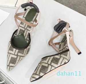 Lite Mesh sandalen hoge hakken slingbacks spoel dikke blokhakken spitse neus luxe ontwerpers avondjurk damesschoenen fabrieksschoenen