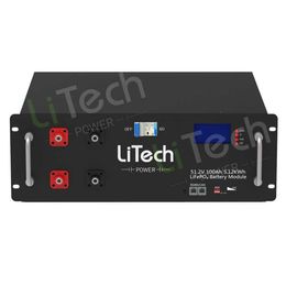 LiTech 5KWH 10KWH 20KWH ESS batterie lifepo4 48v 100ah 200ah 50ah batteries akku pour les systèmes de stockage d'énergie