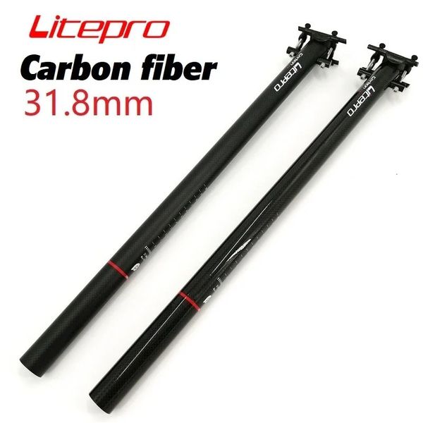 Litepro tige de selle en Fiber de carbone 318mm 580mm pour Brompton vélo pliant vélo tige de selle Tube 240113