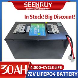 Batterie Lithium Lifepo4 72V, 30ah, Cycle profond, avec BMS 24S, pour vélo, Scooter, Tricycle, moto, 5000W, 3000W, avec chargeur 5a