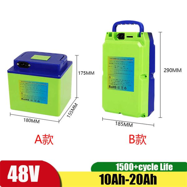 Batterie au Lithium 13S 48V 20Ah 18Ah 15Ah 12Ah 10Ah Li ion Batteria pour 300W 500W 800W Scooter électrique Ebike + chargeur 5A