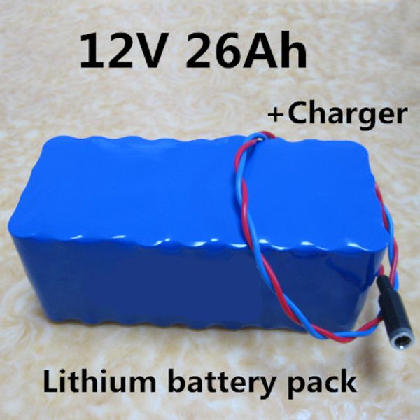 Paquete de batería de litio 11,1 V 12 V 26 Ah 18650 con bms para equipo de comunicación de farola Solar cortador de césped fuente de respaldo