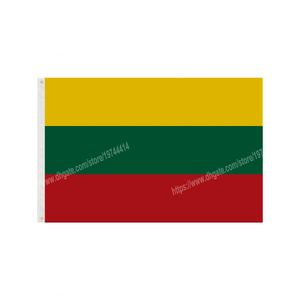 Drapeaux de la Lituanie Bannière nationale en polyester volant 90 x 150 cm Drapeau de 3 * 5 pieds partout dans le monde dans le monde extérieur peut être personnalisé