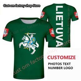Camiseta de LITUANIA diy gratis nombre de país personalizado número ltu camiseta bandera de la nación lt lietuva lietuvos estampado lituano p o ropa 220616gx