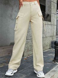 Liti jeans dames broek ins trend casual los wide been hoge taille slanke denim broek l220726