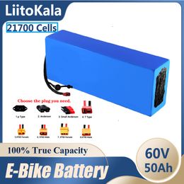 Marque Litokala véritable batterie au lithium pour vélo électrique 21700 60v 50ah 16s10p 1800w haute puissance