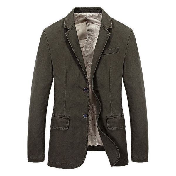 Litthing, gran oferta, chaqueta de traje de algodón ajustada coreana para hombre, chaqueta de talla grande 4XL, abrigo informal con botones, chaqueta de Color sólido, Blazer