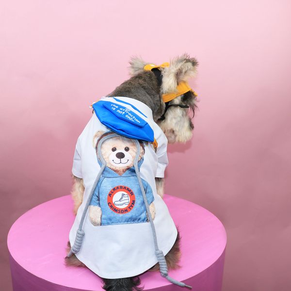 Pets de oso Little Camiseta ropa Ropa para perros Trendy de manga corta Swotsshirts Travel Schnauzer Dogs Clothing