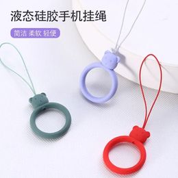 Petit ours en silicone bague suspendue cordon de cordon