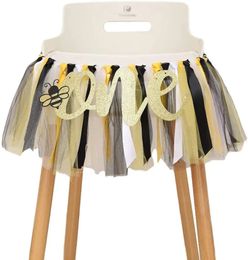 Little Bee 1st Birthday High Chair Banner Yellow Sweet Party Day Thème Première décoration 231227