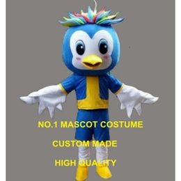 Little Blue Luky Bird Mascot Costume Taille adulte Cartoon Characon Birds Thème School Performing Props Carnival Fancy Dish 2636 Mascot Costumes