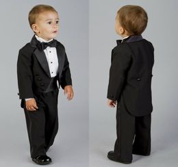 2020 kleine jongen formele pakken diner smoking zwarte groomsmen kinderen kinderen voor bruiloft prom pak slijtage (jassen + broek)