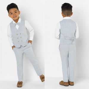 Kleine Jongen Formele Pakken Diner Smoking voor Strand Bruiloft Jongen Bruidsjonkers Kids Kinderen Voor Party Prom Pak Formele Slijtage Vest Pants2976