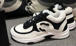 Zapatos para correr de gamuza pequeña, otoño/invierno 2022, serie con estampado oscuro, par de zapatos blancos Panda 35-40