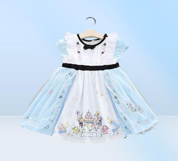 Niña princesa disfraz de niña alicia vestido recién nacido alicia en el país de las maravillas disfraz de fiesta para niños vestidos de cumpleaños g11297919671