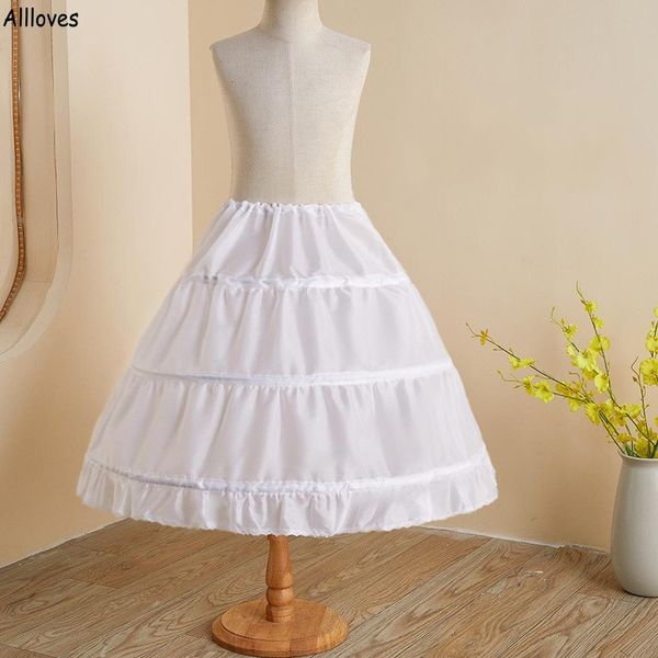 Jupons de petite fille TUTU Robe Fluffy Blanc Enfants Robe Courte De Fille De Fleur 3 Cerceaux Jupon Enfant Crinoline Filles Pour Robes De Fête De Mariage CL1407