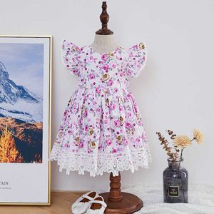 Petites filles Floral Espagnol Robe Enfants Espagne Style Boutique Vêtements Bébé Fille Princesse Robes Infantile Anniversaire Robes 210615