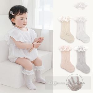 Little Girls Lace Gauze broderie Falbala chaussettes pour enfants en bascule