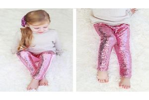 Petites filles Pantalons de paillettes rouges personnalisés Baby Girls Sequin Leggingstoddler Sparkle Leggingbirthday Pantal