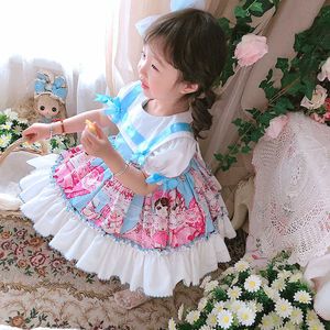 Petites filles espagnol Lotia robes enfants Boutique Espagne robes de bal infantile été princesse robe enfant en bas âge fête d'anniversaire tenue 210615