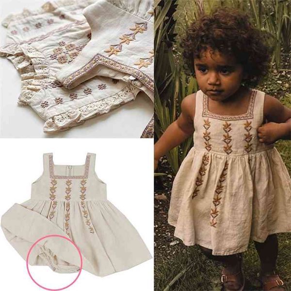 Little Kid Girl Summer Dress Baby S Vintage Apo Style européen américain Marque Vêtements Belle 210619