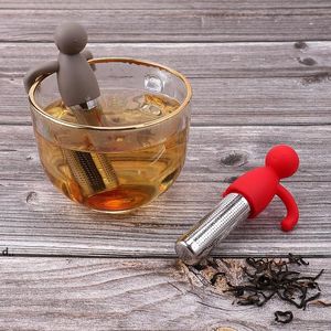 Little Man Tea Infuser Rvs 304 Losse blad Filter Mr Menselijke Vorm Herb Zeef Roer Roemachine Tool Keukengerei RRE12113