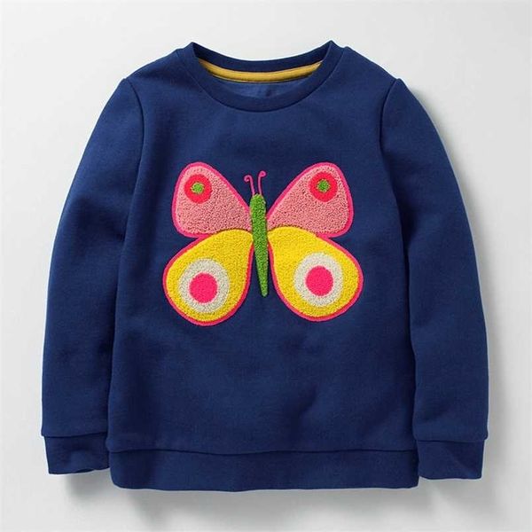 Little maven 2-7ans automne dessin animé papillon enfant fille bébé sweat vêtements pour enfants pour fille garçon pull polaire 211111