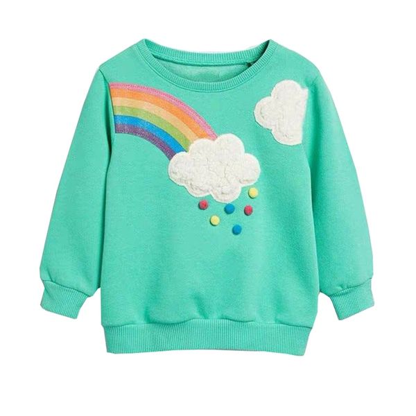 Little maven 2-7ans automne broderie arc-en-ciel enfant en bas âge enfants bébé fille sweat vêtements pour enfants pour pull fille 211029