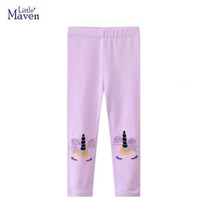 Little Maven 2023 Automne Fashion Nouveau Design Baby Girls Unicorn Leggings Cotton Comfort Pantonrs Pantalons Kids Pantals L2405