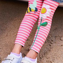 Little Maven 2024 Girls Leggings 100% katoenen broek voor kinderen Comfortbroek Kinderpakketten Mooie kleding met bij en bloem 240508
