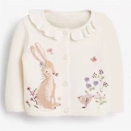 Little Maven Baby Girls Autumn Sweater Rabbit Mooie gebreide kleding Peuter Kinderen Sweatshirt Outfit voor kinderen 2 tot 7 jaar 211110