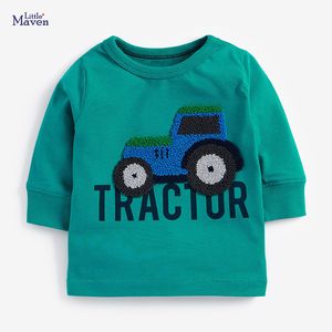 Little Maven Boys T-shirts à manches longues Automne 2020 Vêtements pour enfants Coton Tracteur Voiture Bébé Garçons Vêtements pour enfants Vêtement Y0121