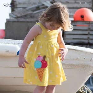 Little maven Kinderkleding Meisje Zomerjurk Mooie Icecream Casual Katoenen vestidos voor Kinderen 27 jaar 240228