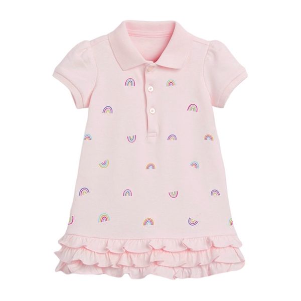 Little maven vestidos para niñas arco iris cuello vuelto ropa para niños verano princesa traje 2121 vestido 211109