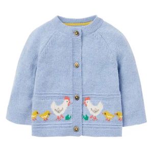 Little Maven Kids Girls Vêtements Beau pull bleu clair avec petits poussins Sweat-shirt en coton Tenue d'automne pour enfants 2 à 7 ans 211023