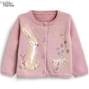 Little maven Kids Girls Clothes Lovely Pink Rabbit Sweater con Little Chicks Sudadera de algodón Traje de otoño para niños 2 to7year L230625