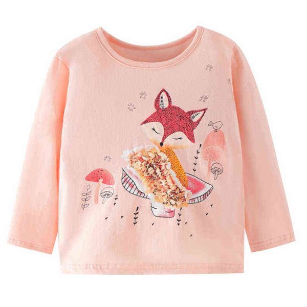 Camiseta de manga larga Little maven, ropa informal para niñas pequeñas, algodón de otoño, suave y cómodo, encantador para niños pequeños de 2 a 7 G1224