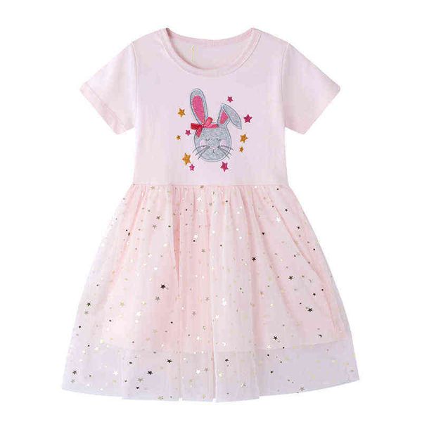 Vestido de verano Little maven para Año Nuevo 2022, Vestidos encantadores de conejo para niñas pequeñas, ropa informal suave y cómoda de algodón para niños G220428