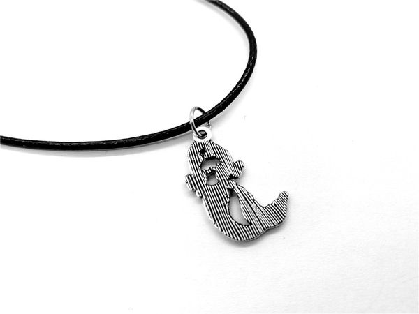 Collier petite sirène, queue de poisson, silhouette, corde en cuir, colliers pour enfants, Ariel plage océan, fête de conte de fées
