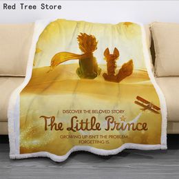 Petit Prince 3D imprimé polaire couverture pour lits épais couette mode couvre-lit Sherpa jeter couvertures adultes enfants