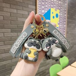 Little Raccoon Keychain Accessories Doll Little Doll Keychain Pendentif Soft Rubbery Car New Jewelry Pendant
