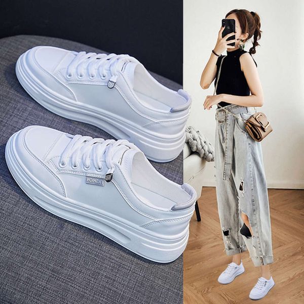 Pequeña versión estudiantil coreana de Instagram White Trendy 2024 Spring New Grey Sole Matsuke Street Shooting Board Zapatos K6615 148 116 446