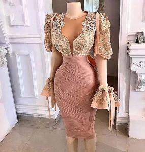Elegant Long Sleeve Lace Cocktail Dress for Women's Party