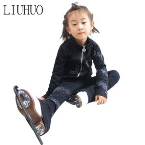 LIUHUO Trajes De Entrenamiento De Patinaje Artístico Más Pantalones De Terciopelo Pantalones De Patinaje Artístico Sobre Hielo Niñas Mujeres Entrenamiento Entrenamiento Práctica Skate Tops Leggings Negro