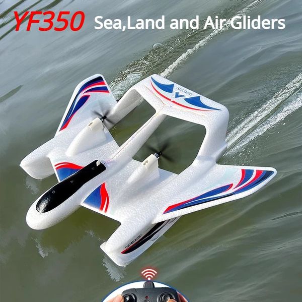 Liuyifei YF350 Avions RC imperméables RC Land et eau d'air Aircraft radio contrôlé Modèle planeur adulte Toy Toy Gift 240426