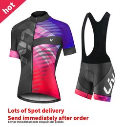 LIV Cycling Shorts Set 2023 Women Jersey Bike Clothing Suit Team Version Racing Roupa Ciclismo Feminine 240410