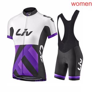 LIV Team Cyclisme Manches courtes Jersey Cuissard Ensembles 2021 Costume d'été Respirant Hommes Séchage rapide Vêtements de vélo de montagne Y21022204