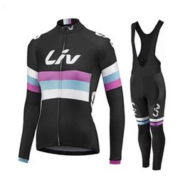 LIV Women Autumn Cycling Jersey Set Long Sleeve Breathable Clothing MTB Maillot Ropa Ciclismo Bicycle Outdoor Sportswear 240506