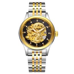 Broadcast en direct spécial pour hommes masculins en plein air creux imperméable 2024 Nouveau relief chinois loong watch